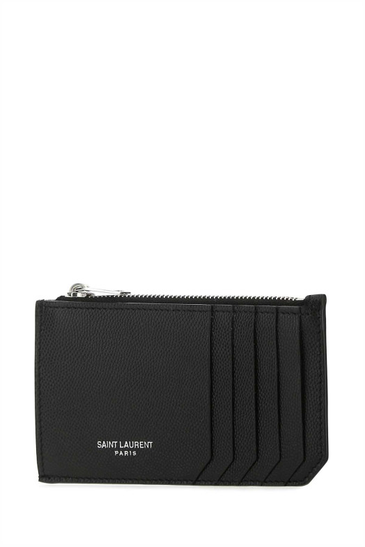 Black leather card holder Black SAINT LAURENT (609362BTY0N)