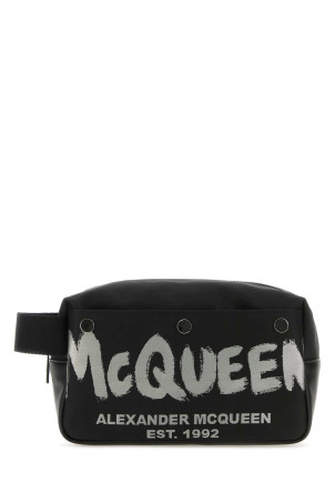 Black fabric McQueen Graffiti beauty case ALEXANDER MCQUEEN (7917731AAS3)