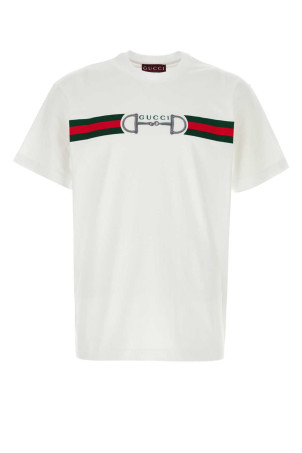 White cotton t-shirt GUCCI (855021XJHOJ)