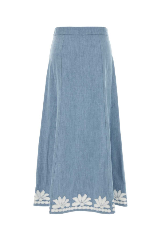 Light blue chambray skirt Multicolor VALENTINO GARAVANI (9B3DD21RA9B)