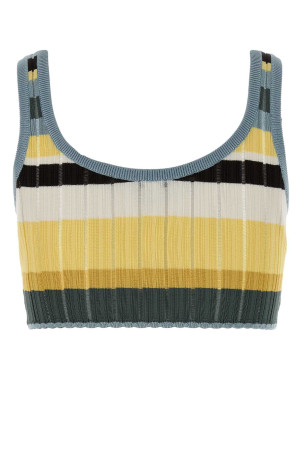 Embroidered stretch viscose blend tank top ALAIA (AA9H1569K266D)