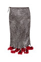 Двухцветная юбка, связанная крючком, ALAIA (AA9J2591K221D)