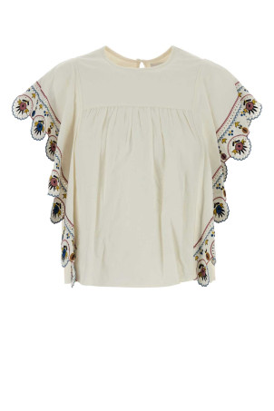 White viscose blend Marlie top ISABEL MARANT ETOILE (HT0930FAD3J06E)