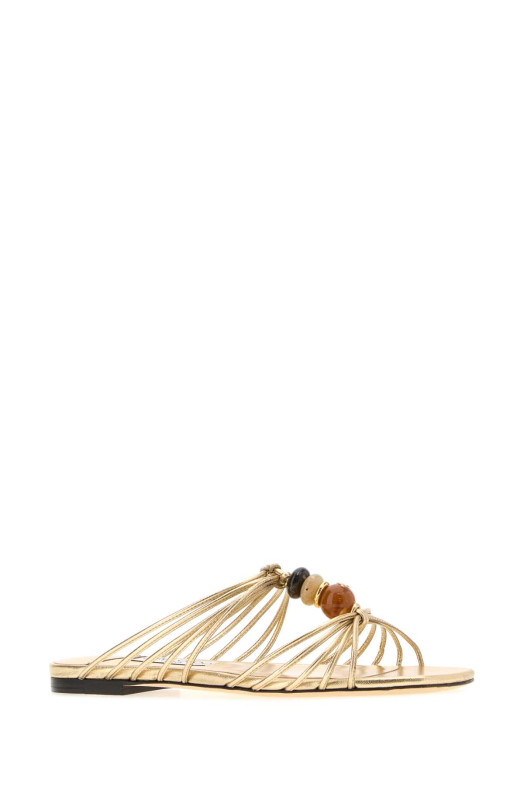 Gold nappa leather Lova slippers JIMMY CHOO (LOVAMULEFLATIPR)
