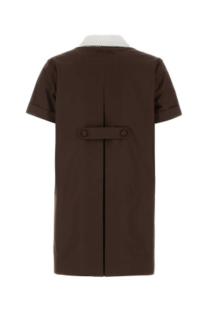 Chocolate poplin mini dress MIU MIU (MF6401SOOO10RG)