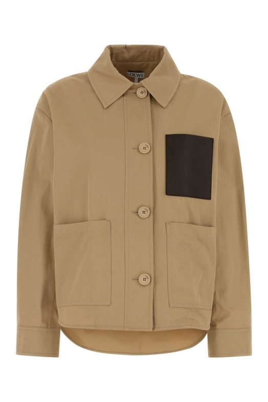 Бежевая хлопковая куртка LOEWE (S359Y02XHP)
