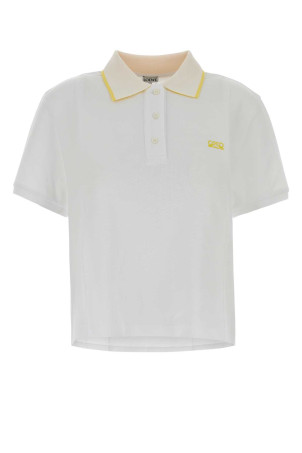White piquet polo shirt White LOEWE (S359Y23XBE)