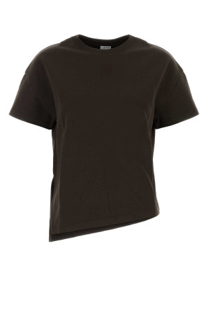 Chocolate cotton blend t-shirt Brown LOEWE (S540Y22X59)