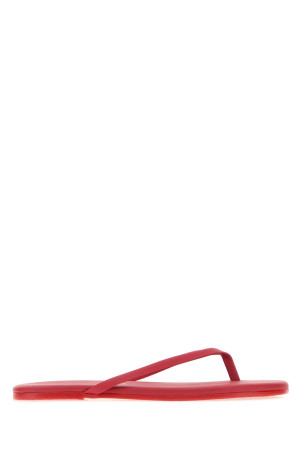Red leather NO. 19 thong slippers Red TKEES (SOLIDNUMERO19)