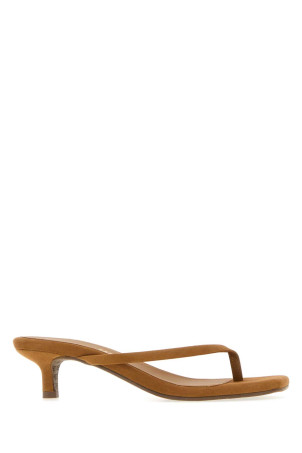 Camel suede Julia thong mules TKEES (SQUARETHEJULIA)