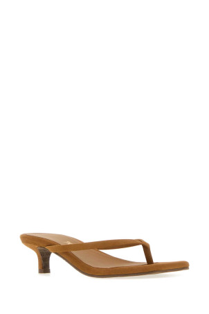 Camel suede Julia thong mules TKEES (SQUARETHEJULIA)