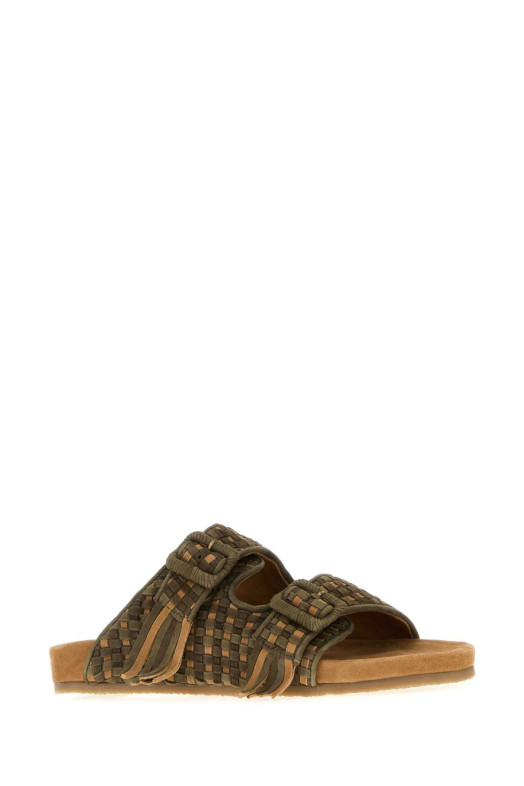 Многоцветные замшевые тапочки BAZISZT (TR1666SHOE)