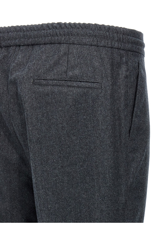 Брюки с передней складкой, серые BRUNELLO CUCINELLI ME226E1710C004