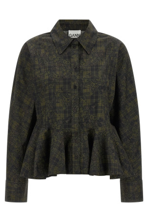 Floral tartan shirt Green
