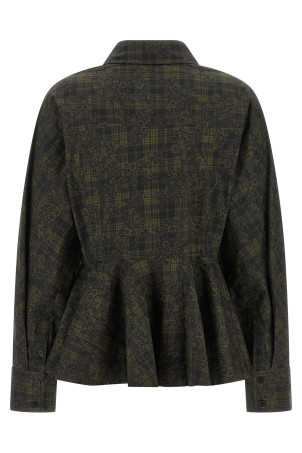 Floral tartan shirt Green