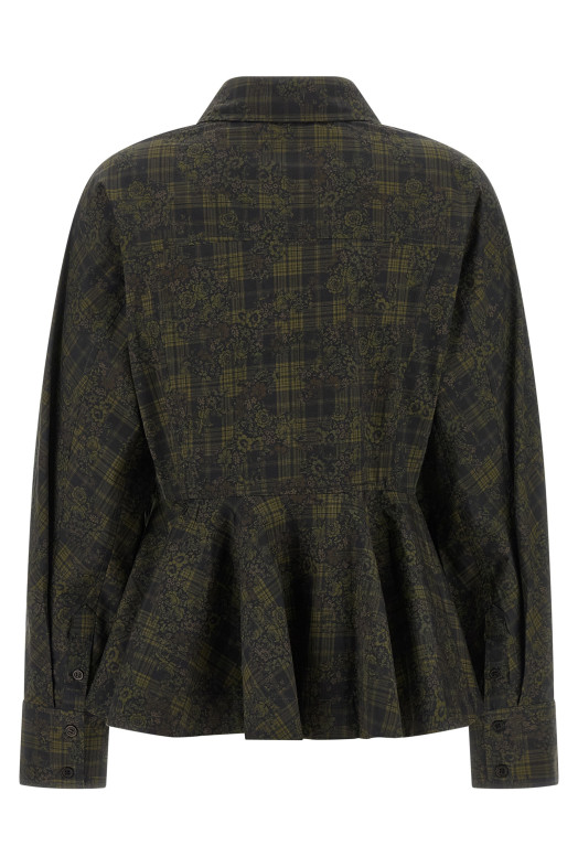 Floral tartan shirt Green