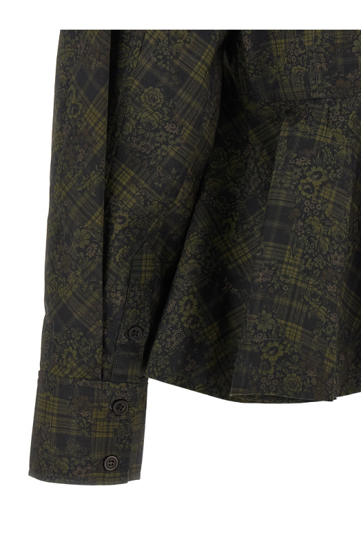 Floral tartan shirt Green