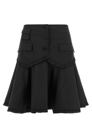Black stretch cotton skirt Black