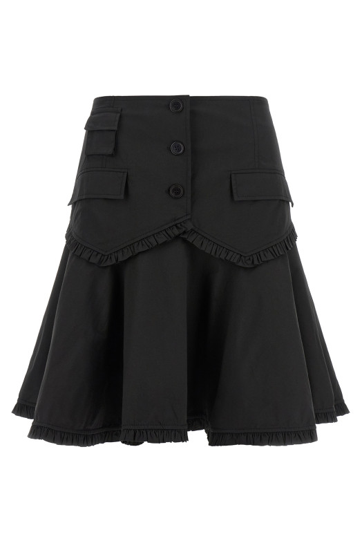 Black stretch cotton skirt Black