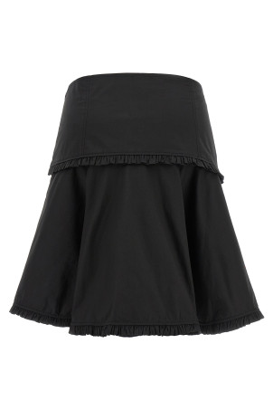 Black stretch cotton skirt Black