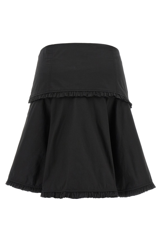 Black stretch cotton skirt Black