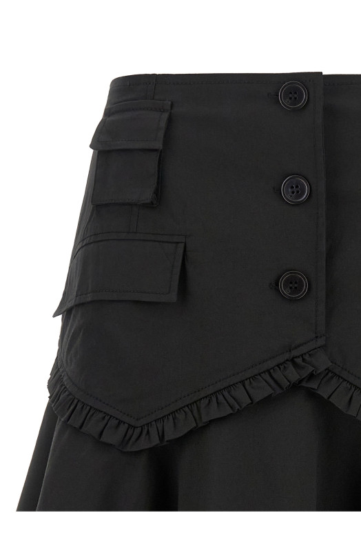 Black stretch cotton skirt Black