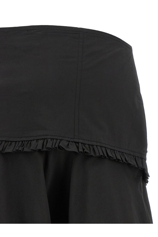 Black stretch cotton skirt Black