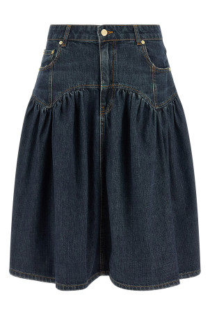 Blue slub denim skirt Blue