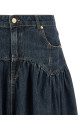 Blue slub denim skirt Blue