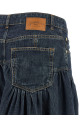 Blue slub denim skirt Blue