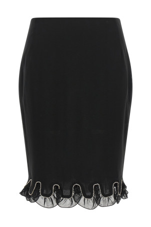 Chiffon flounces skirt Black