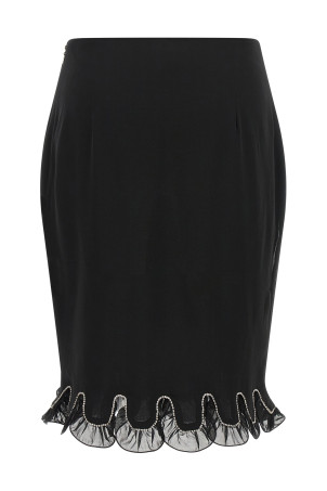 Chiffon flounces skirt Black