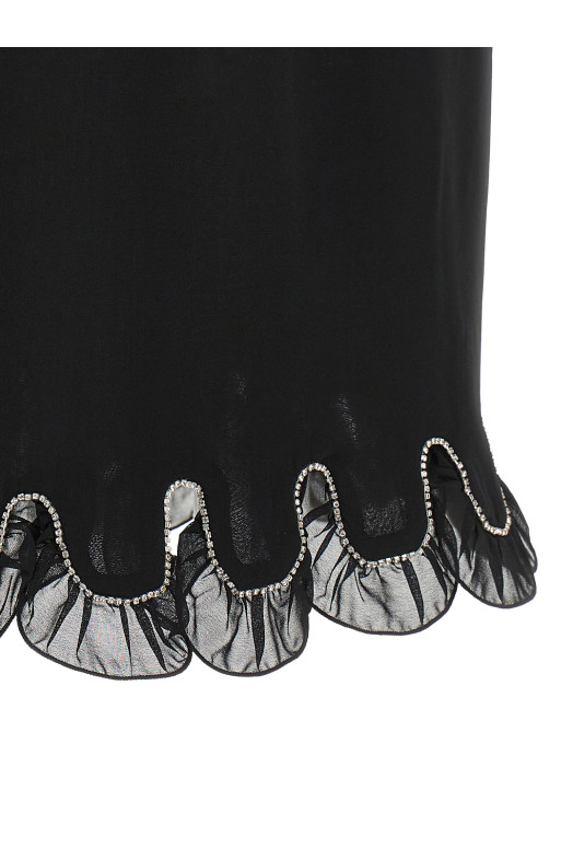 Chiffon flounces skirt Black