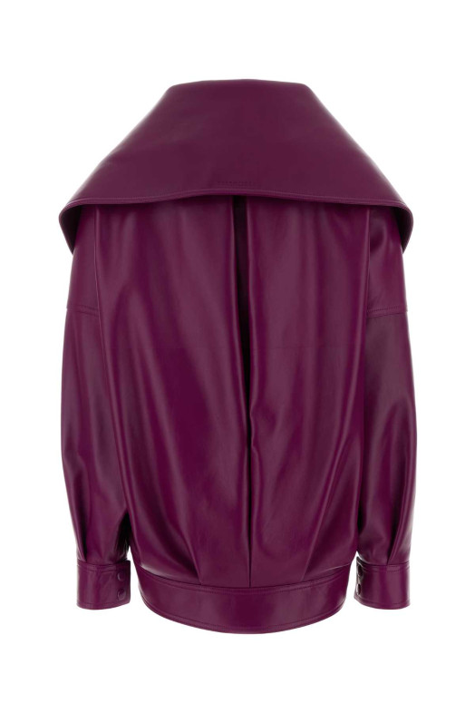 Tyrian purple leather oversize jacket BALENCIAGA (A009ZWTVS05)