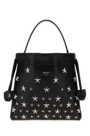 Black leather bucket bag JIMMY CHOO (DRAWSTRINGPOUCHTHMKV)