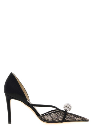 Black lace and satin Sacora pumps JIMMY CHOO (SACORAPUMP85FNB)