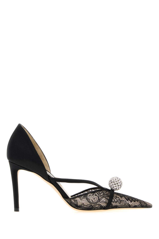 Black lace and satin Sacora pumps JIMMY CHOO (SACORAPUMP85FNB)