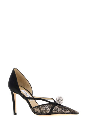 Black lace and satin Sacora pumps JIMMY CHOO (SACORAPUMP85FNB)