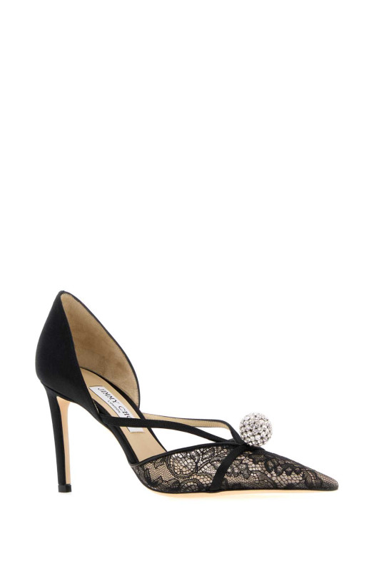 Black lace and satin Sacora pumps JIMMY CHOO (SACORAPUMP85FNB)