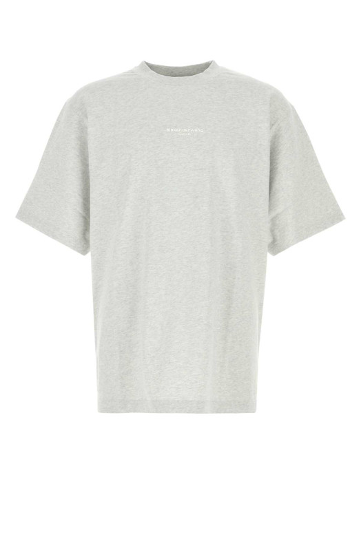 Светло-серая хлопковая футболка оверсайз ALEXANDER WANG (UCC3261905)