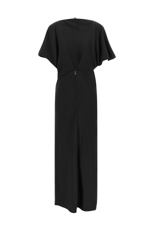 Wide slit dress Black