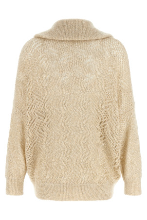 Beige 'Dazzling Abstract Leaf' cardigan Beige