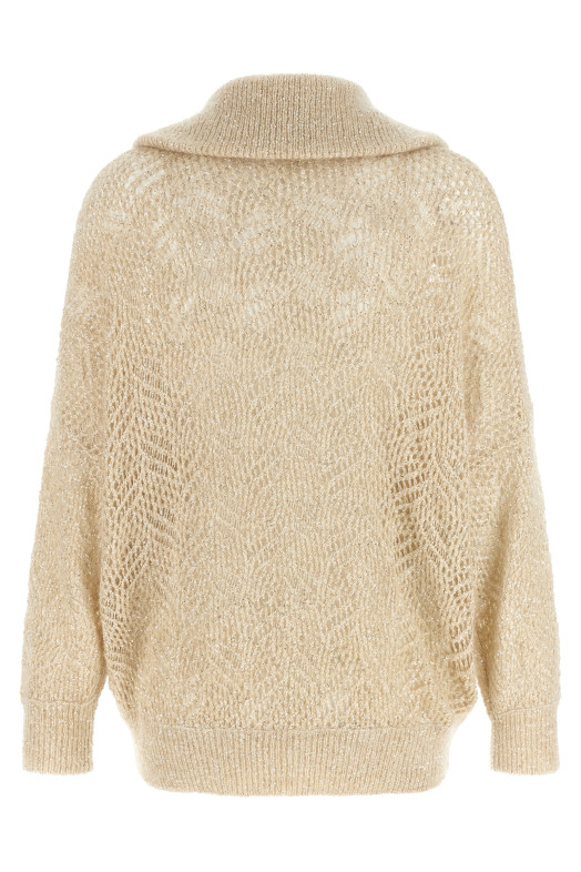 Beige 'Dazzling Abstract Leaf' cardigan Beige