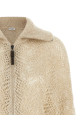 Beige 'Dazzling Abstract Leaf' cardigan Beige