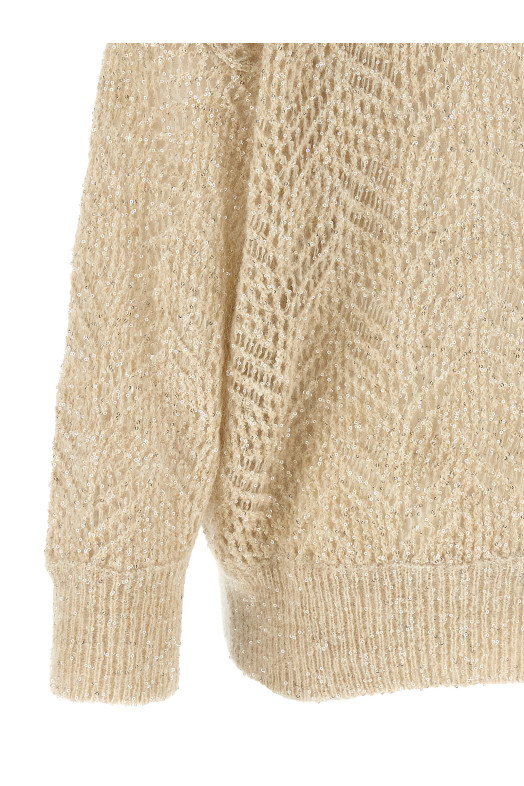 Beige 'Dazzling Abstract Leaf' cardigan Beige
