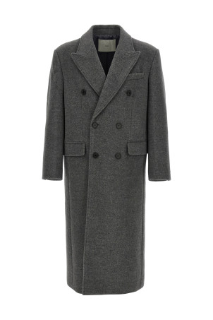 Grey wool double-breasted coat Gray