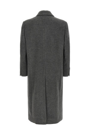 Grey wool double-breasted coat Gray