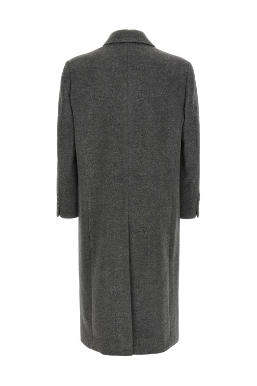 Grey wool double-breasted coat Gray