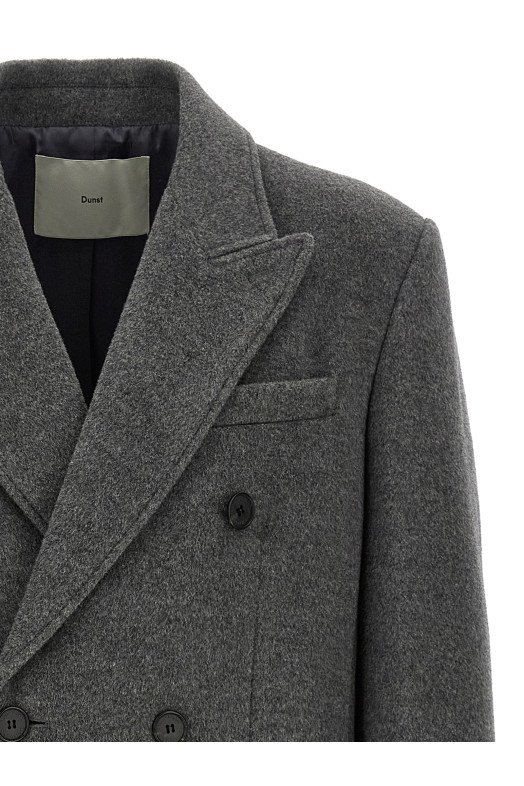 Grey wool double-breasted coat Gray