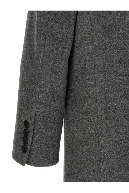 Grey wool double-breasted coat Gray